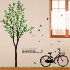 Tree Bike Wall Stickers